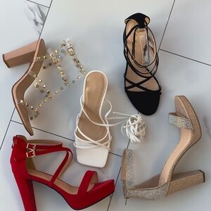 Size 10 Shoe LOT Elegant Women's Multi-Color Heels